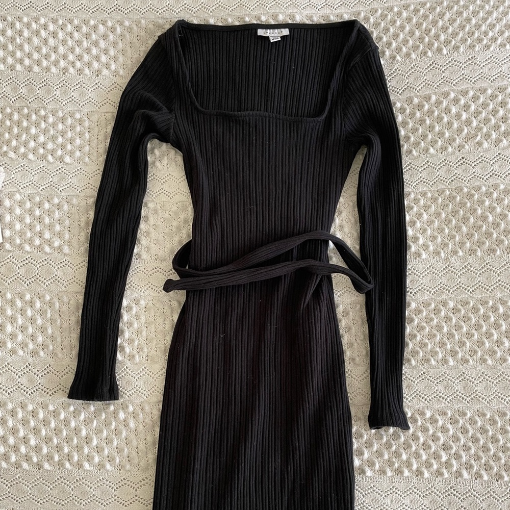 Topshop Black Midi Dress